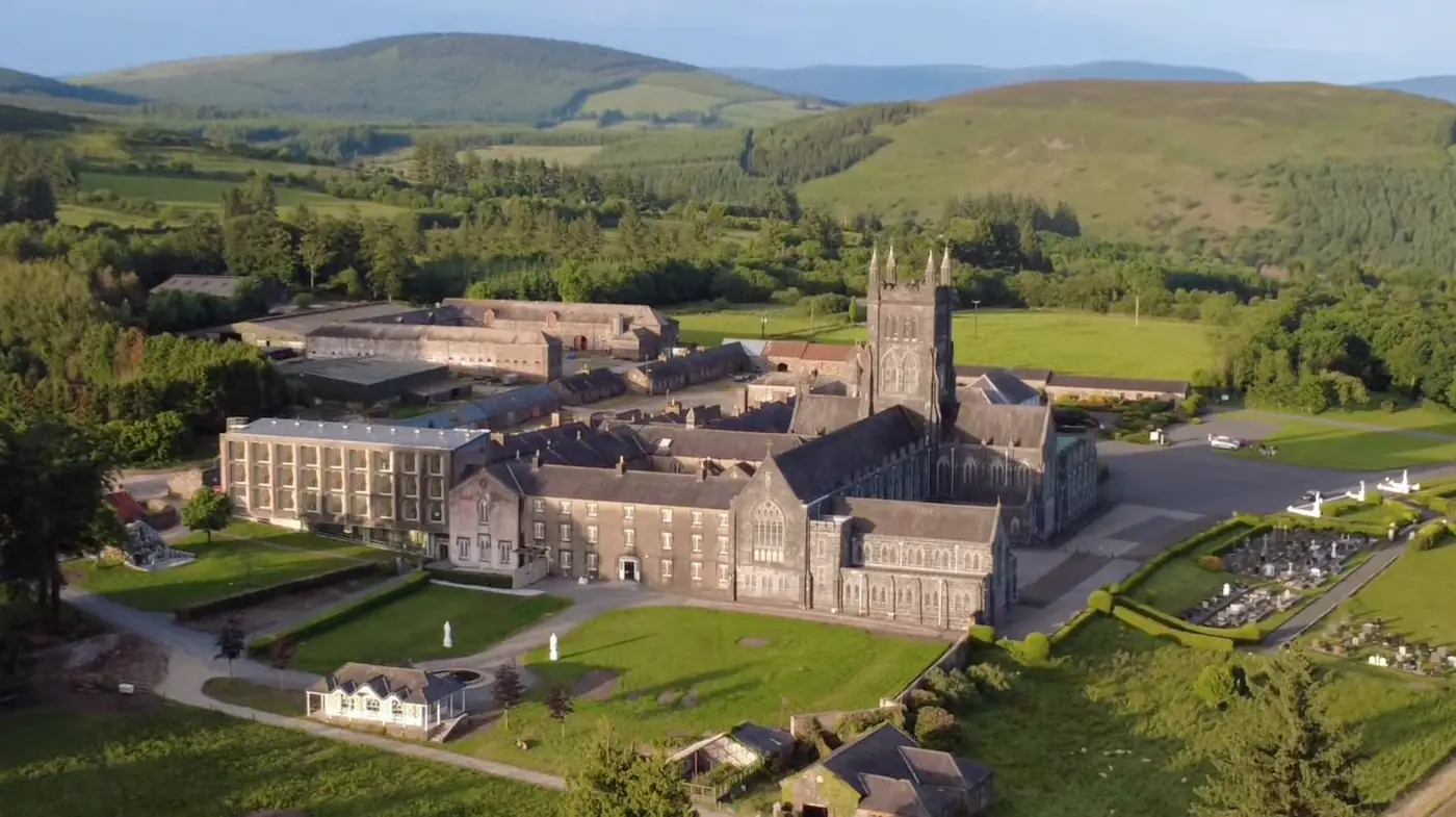 Aerial drone view of Mount Melleray Abbey in Ireland